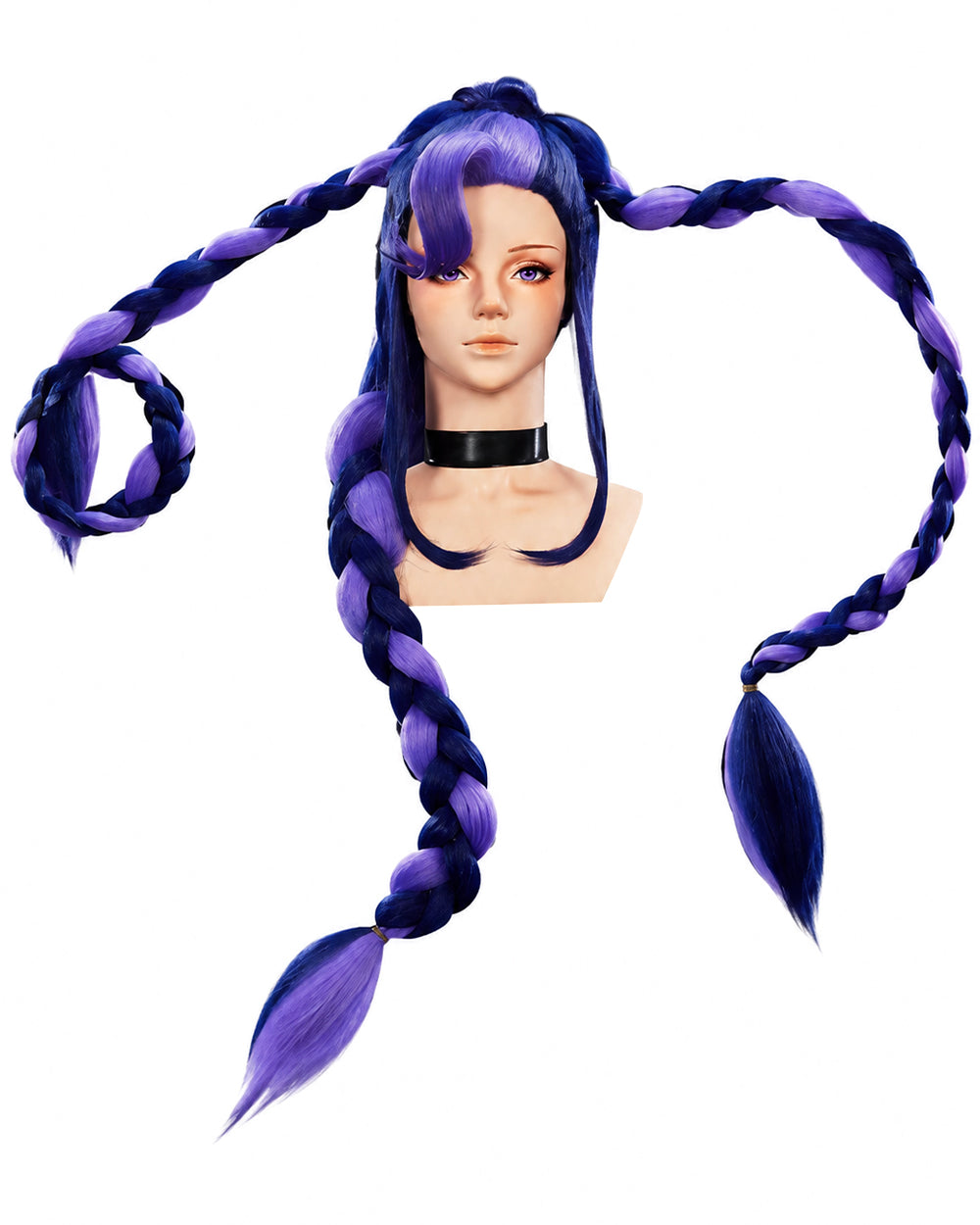 Chapter 5 Lily Wig Navy Purple Mixed Long Triple Braids Wig for Kids Adults Cosplay
