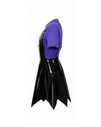 Girls Horror Game Twin Braids Monster Costume Purple Faux Leather Dress with Shirt and Leg Sleeves for Cosplay Party