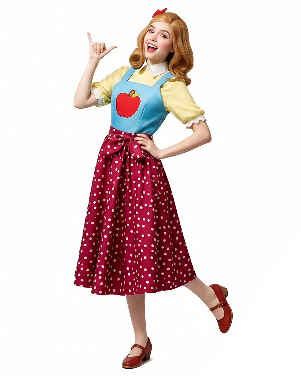 Lady's Scary Teacher Cosplay Costume Yellow Vintage Shirt Vest and Skirt Halloween Cosplay