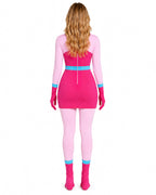 Womens Pink Spider Monster Costume 2-in-1 Layered Horror Game Villain Dress for Game Player