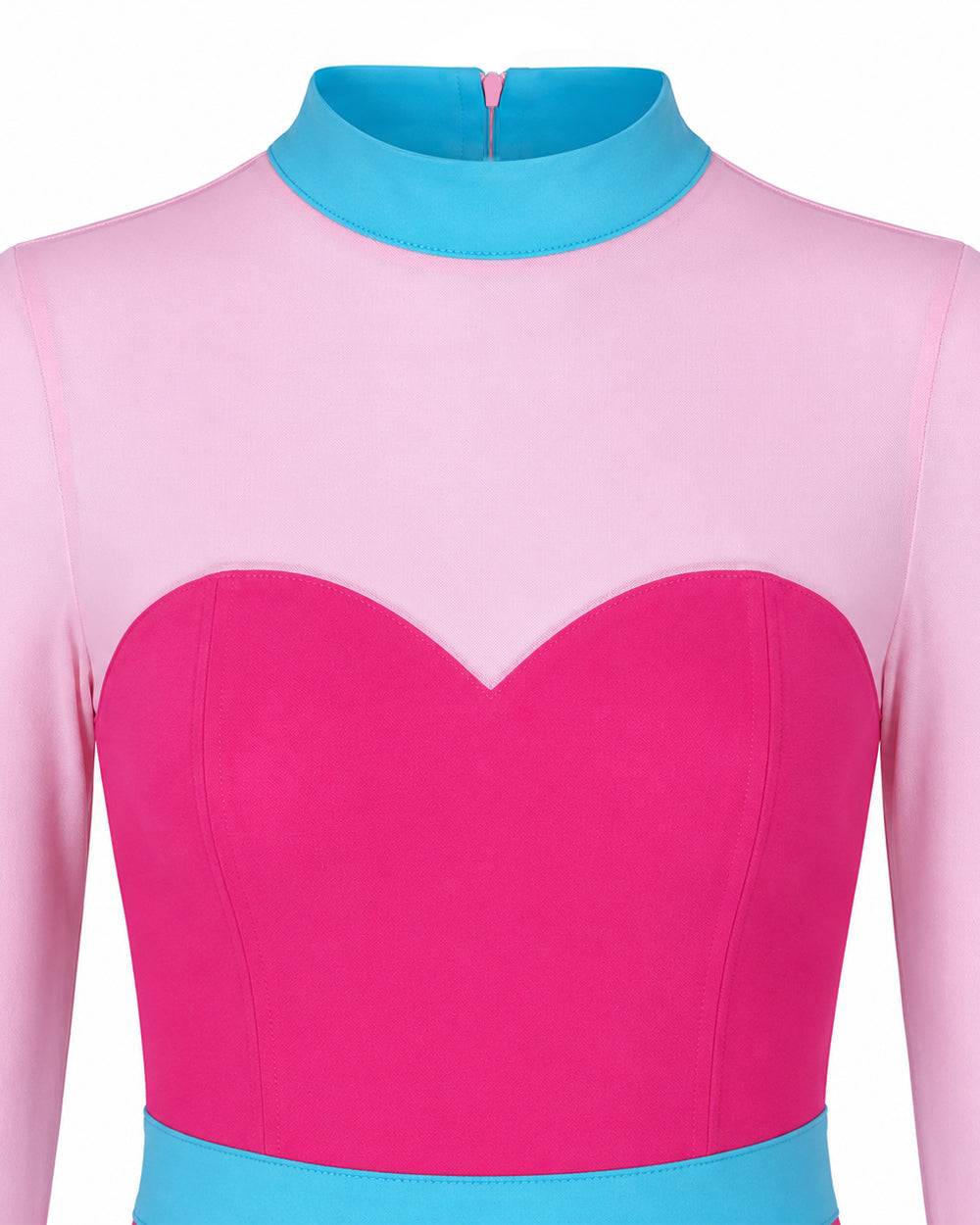 Womens Pink Spider Monster Costume 2-in-1 Layered Horror Game Villain Dress for Game Player
