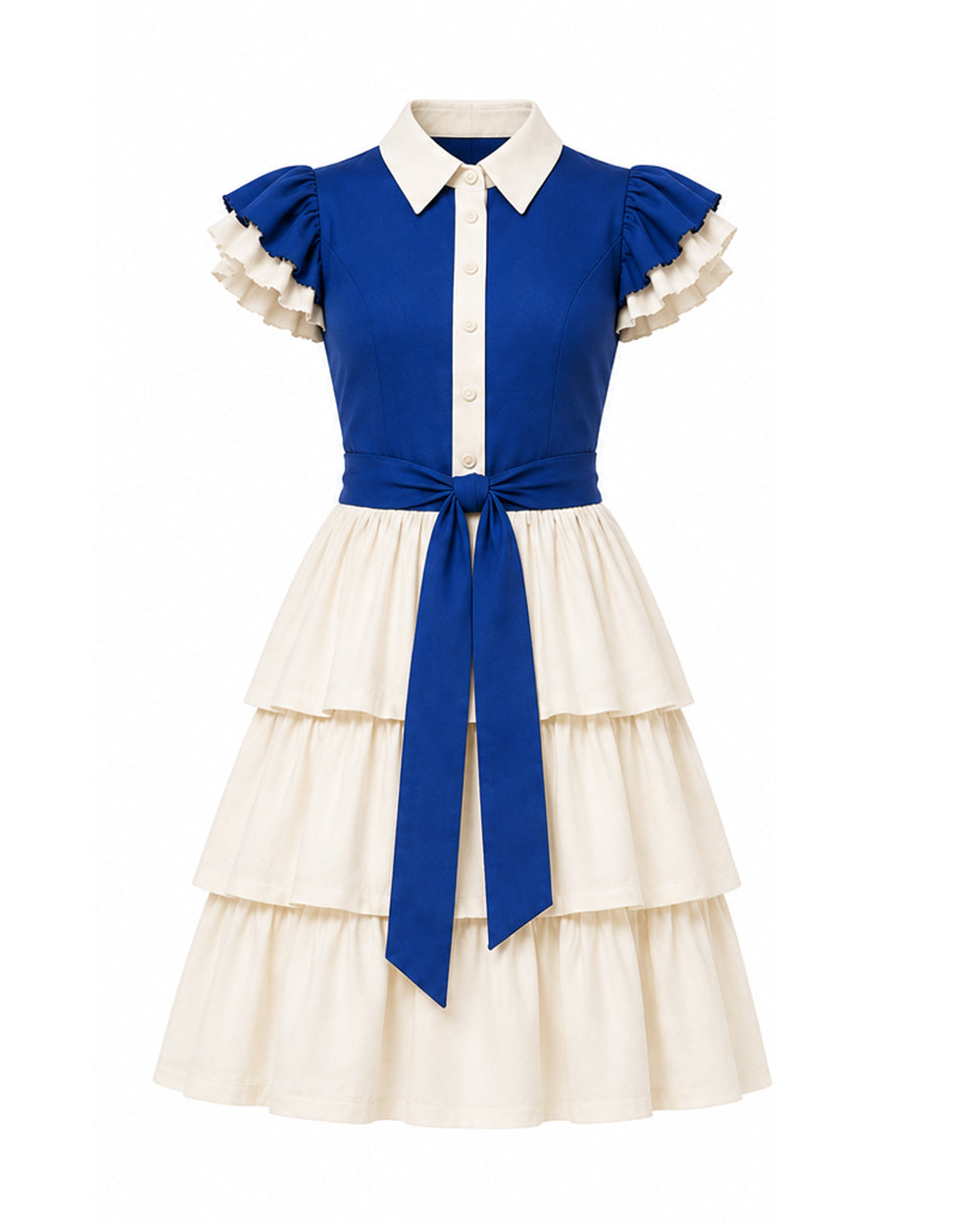 Horror Game Vintage Doll Costume Gothic Lolita Blue Tunic Dress for Girls Women Dress Up Party