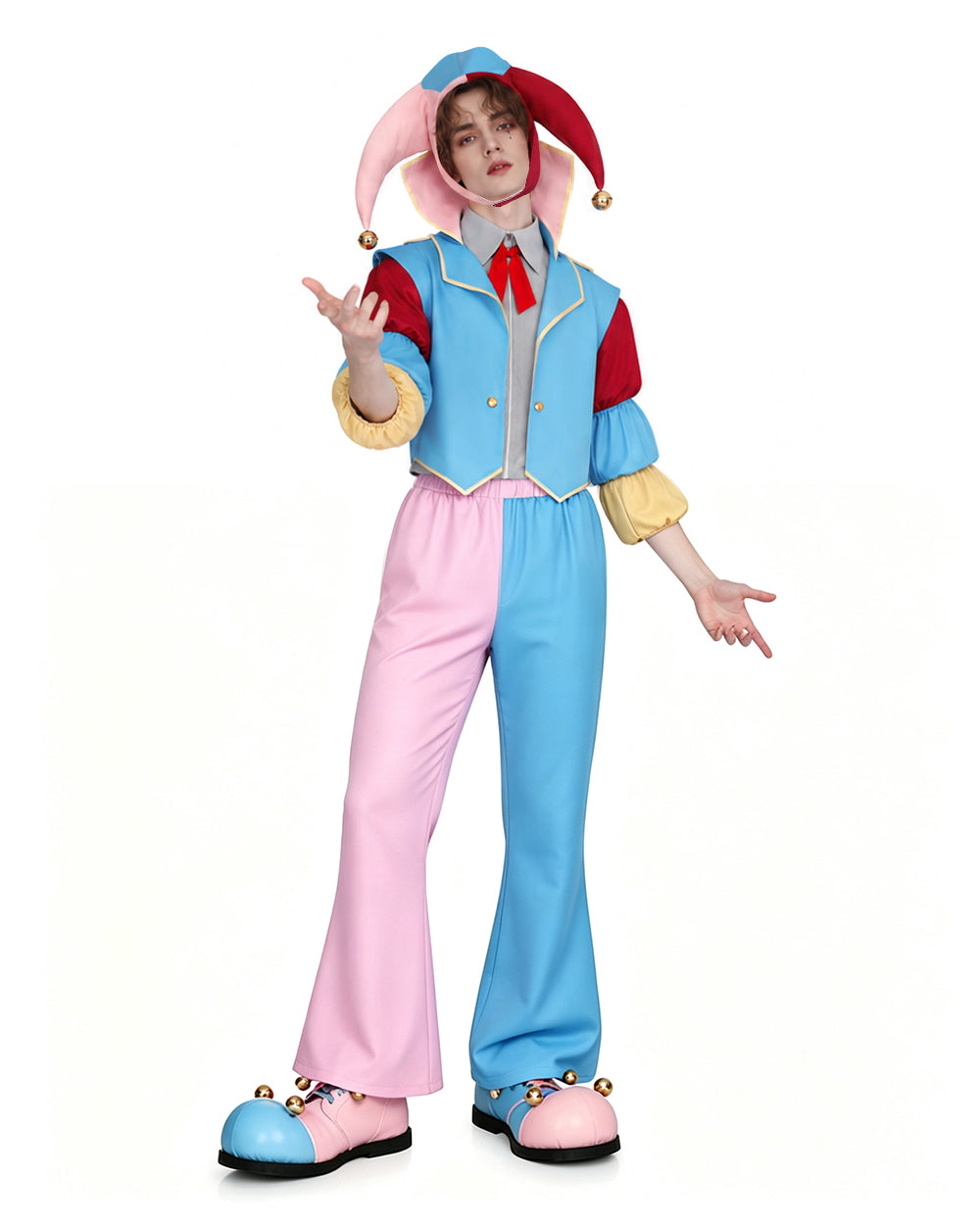 Adult Spider Jester Costume Unisex Horror Game Monster Outfit with Clown Hat for Halloween Carnival