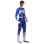Adult Dino Ranger Outfit Unisex Blue Hero Costume for Halloween Cosplay