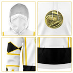 Adult Dragon Ranger Hoodie White Zip Up Hooded Sweatshirt with Plus Size for Daily Wear