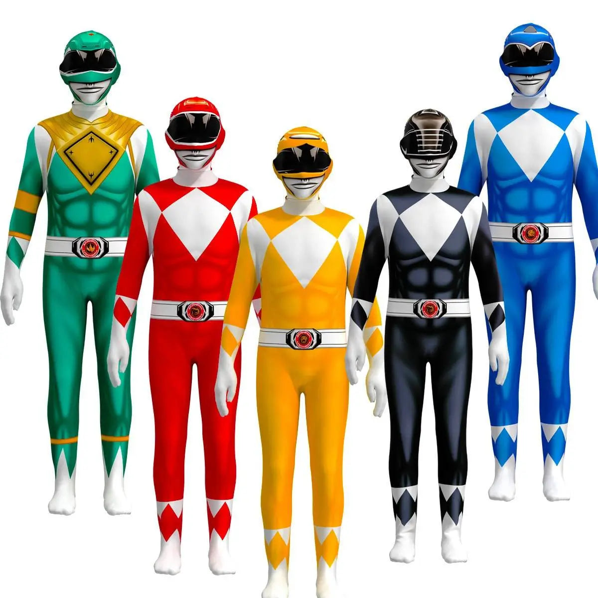 Kids Cosplay Outfit Dragon Rangers Costumes with Helmet