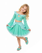 Pink Princess Costume Peach Daisy Rosalina Bowsette Crop Tops and Skirt 2pcs Suit for Girls Women Cosplay Events