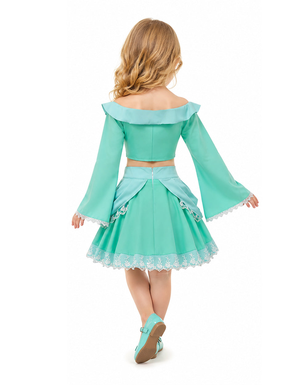 Pink Princess Costume Peach Daisy Rosalina Bowsette Crop Tops and Skirt 2pcs Suit for Girls Women Cosplay Events