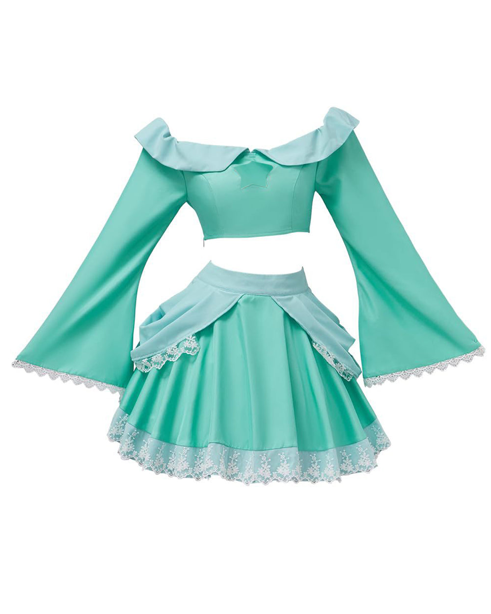 Pink Princess Costume Peach Daisy Rosalina Bowsette Crop Tops and Skirt 2pcs Suit for Girls Women Cosplay Events