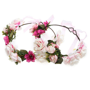 2 Pack Mommy & Me Flower Headwear Wedding Party Bohemia Seaside Wreath