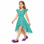 Kids Inside Disgust Costume Halloween Disgust Cosplay Outfit High Low Fashion Dress Set