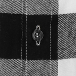 Men's Adam Maitland Costume Button Down Plaid Shirt Long Sleeve Black White Tops
