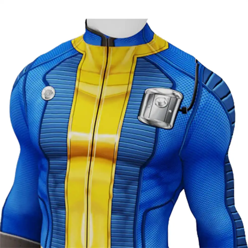 Vault Dweller Costume Games Player 76 Outfit Blue Underarmor Jumpsuit for Cosplay