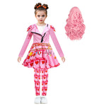 Girls Queen Of Hearts Costume The Rise of Red Bridget Pink Dress Pants and Wig for Halloween Carnival