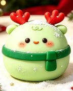Christmas Squishy Toys 4-Piece Mochi Dumpling Gift Set with Santa and Reindeer Designs