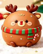 Christmas Squishy Toys 4-Piece Mochi Dumpling Gift Set with Santa and Reindeer Designs