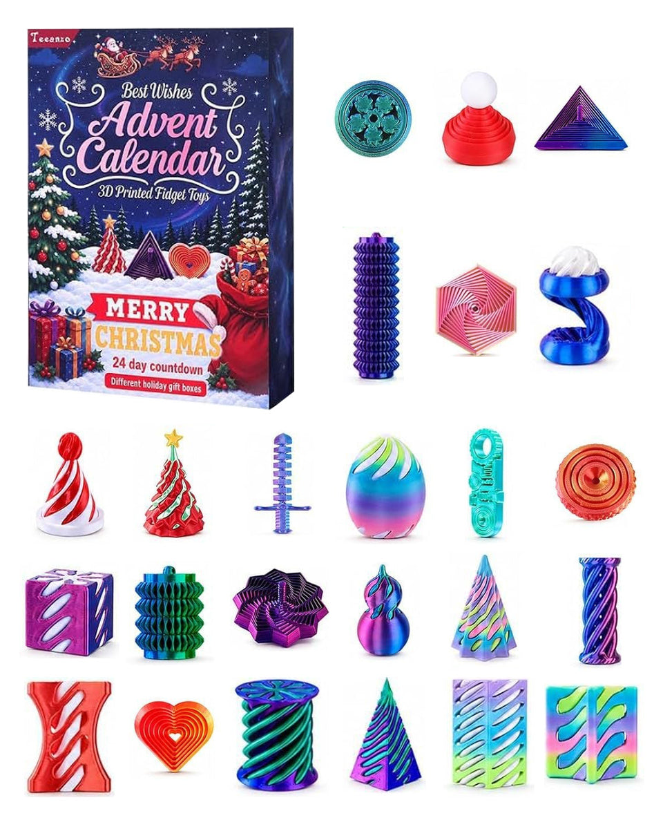 Fidget Advent Calendar 2026 24-Day Christmas Countdown Sensory Fidget Gift Set for Kids Adults