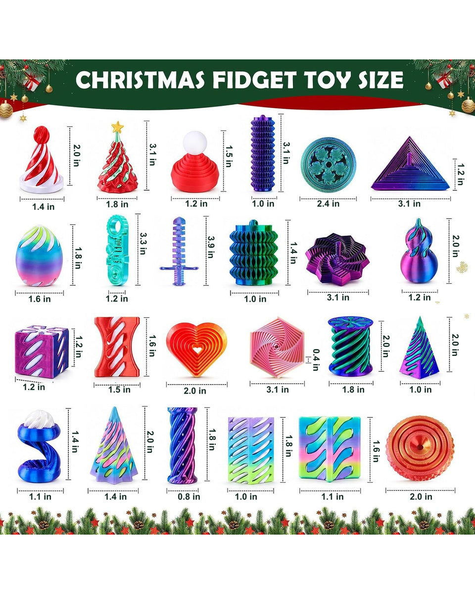 Fidget Advent Calendar 2026 24-Day Christmas Countdown Sensory Fidget Gift Set for Kids Adults