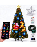 Animated Christmas Tree Lights with Star Topper 6.9ft 400 LED App and Remote Control String Lights with USB Power