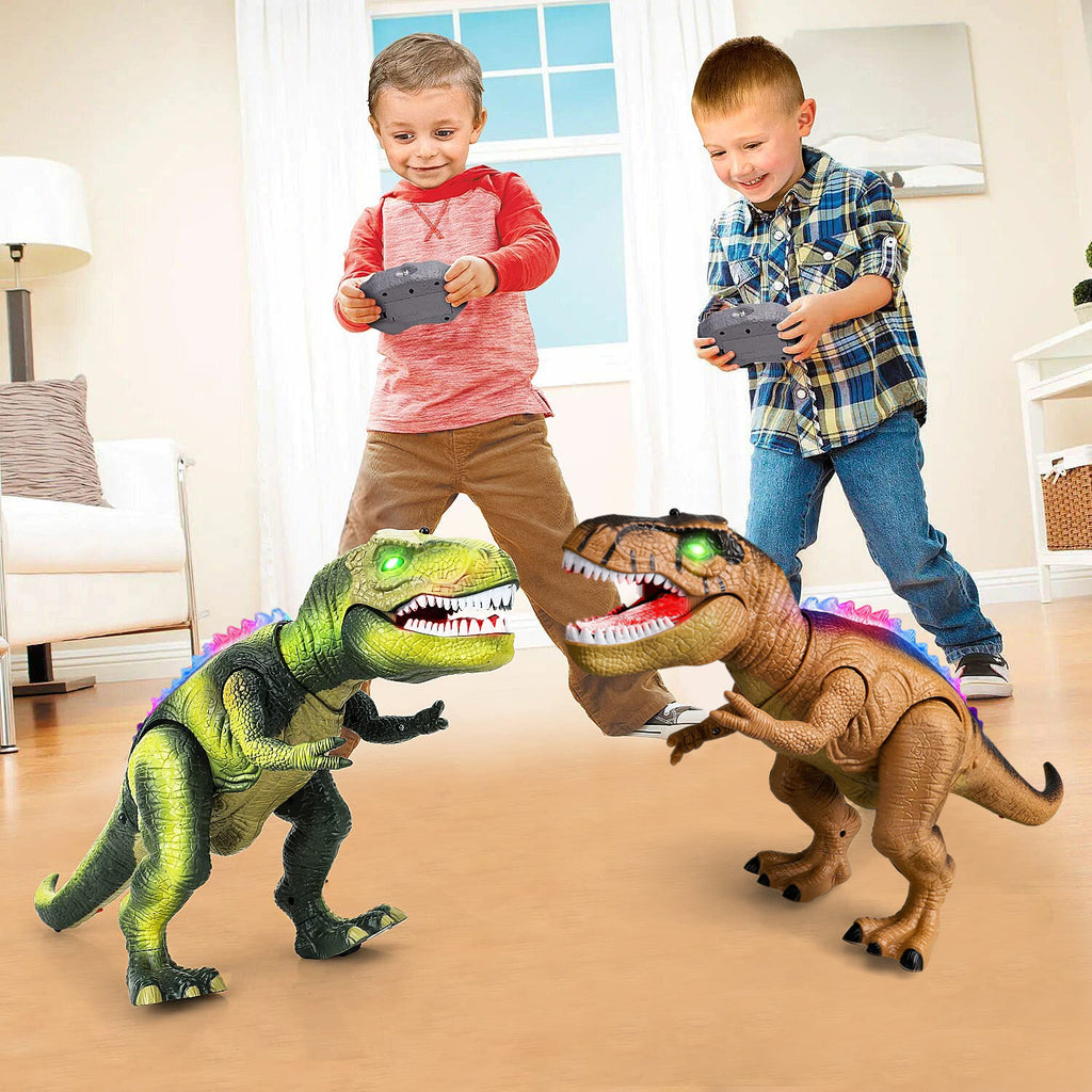 Kids RC Dinosaur Toy Remote Control Dinosaur T-Rex With LED Light Up, Walking & Roaring Realistic Dinosaur Toys
