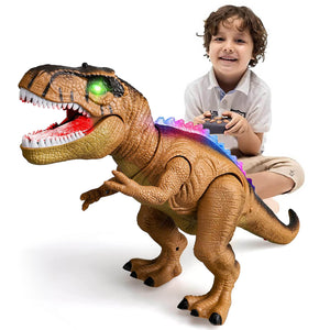 Kids RC Dinosaur Toy Remote Control Dinosaur T-Rex With LED Light Up, Walking & Roaring Realistic Dinosaur Toys