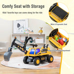 Kids 12V Ride On Digger Toy Realistic Ride On Excavator Truck Best Pretend Play Toy