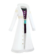 Robin Cosplay Costume Miss All Sunday White Fur Collar Coat with Dress Hat Suit for Cosplay Party
