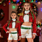 Christmas Pop Star Costume Golden Dance Suit Sequin Party Dress Dress Up Outfit