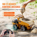 1/18 Scale RC Dump Truck 9CH RC Remote Control Car Toy Rechargeable Battery Construction Vehicle for Kids