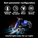 12V Electric Kids Pedal Go Kart Ride on Toy Folder Go Kart with Adjustable Seat Outdoor Toy
