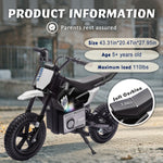 24V Kids Electric Dirt Bike Battery Powered Motorcycle 200W Ride On Car with Light Music