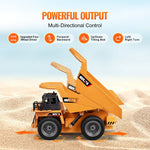 1/18 Scale RC Dump Truck 9CH RC Remote Control Car Toy Rechargeable Battery Construction Vehicle for Kids