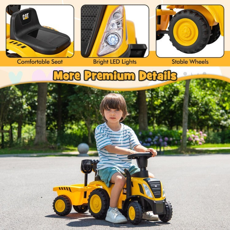 2 in 1 Ride on Tractor with Shovel and Detachable Trailer Ride on Toy for Kids