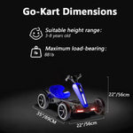 12V Electric Kids Pedal Go Kart Ride on Toy Folder Go Kart with Adjustable Seat Outdoor Toy