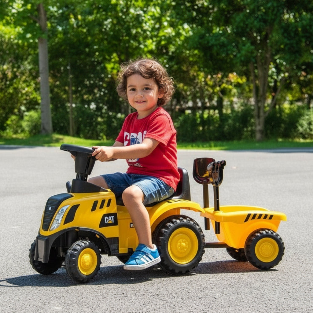 2 in 1 Ride on Tractor with Shovel and Detachable Trailer Ride on Toy for Kids