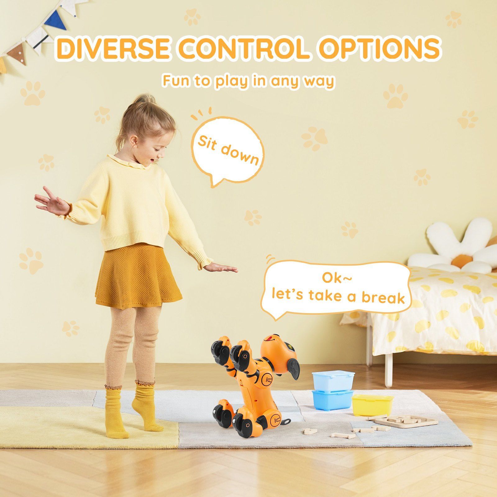 RC Robot Dog Talking Dancing Interactive Toy Touch Voice Remote Control Programmable Holiday Gift