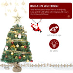 20inch Mini Christmas Tree with 30 Lights Tiny Christmas Tree Battery Operated Tabletop Decoration