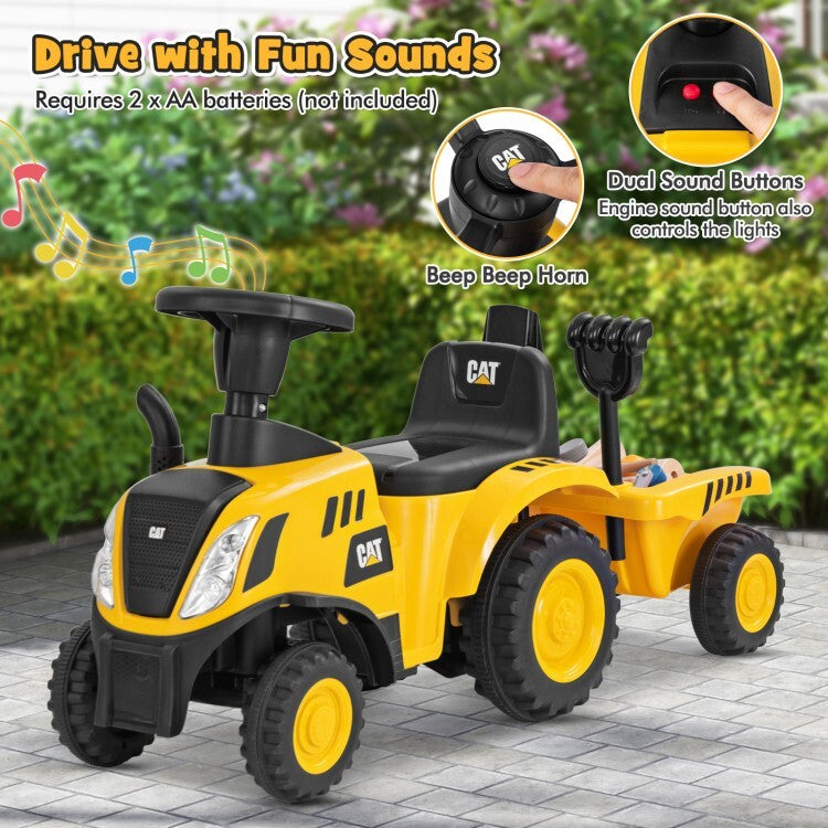 2 in 1 Ride on Tractor with Shovel and Detachable Trailer Ride on Toy for Kids