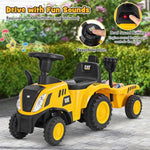 2 in 1 Ride on Tractor with Shovel and Detachable Trailer Ride on Toy for Kids