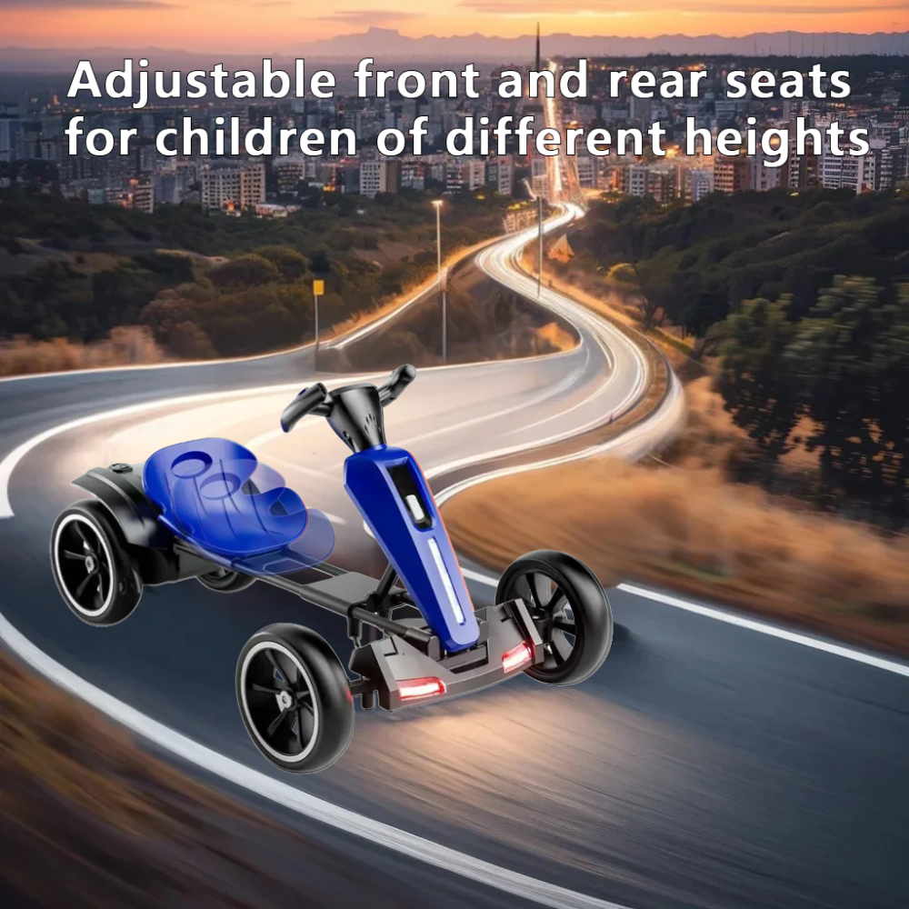 12V Electric Go Kart Kids Foldable Go Kart with Adjustable Seat Dual Motor Ride on Toy