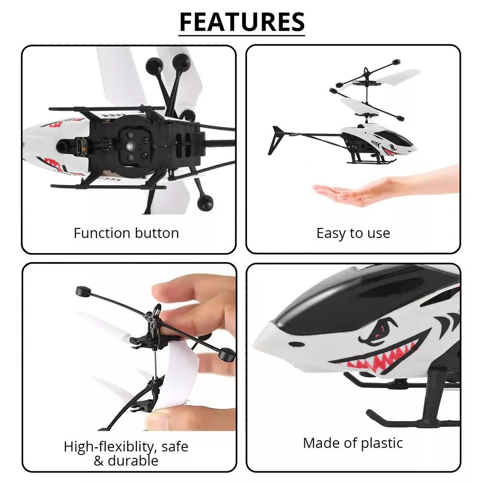 Remote Control Helicopter 2CH Cartoon RC Aircraft with Light Kids Plane Toys