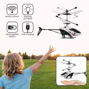 Remote Control Helicopter 2CH Cartoon RC Aircraft with Light Kids Plane Toys