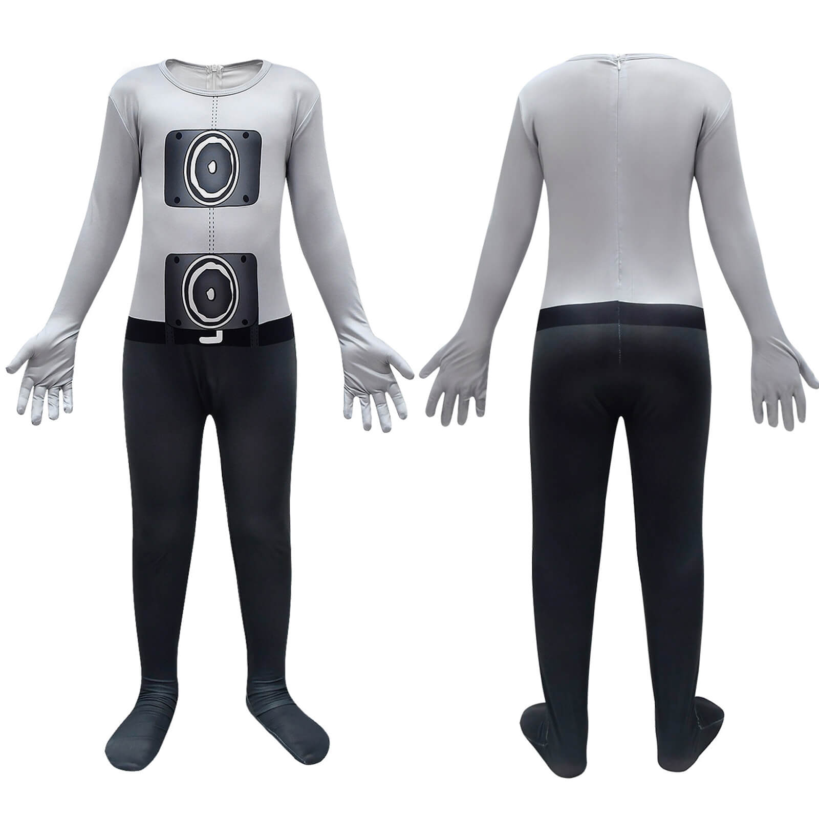 Kids Titan Cameraman Jumpsuit and Mask 2pcs Suit Cosplay Outfit for Halloween