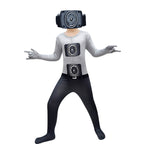 Kids Television Man Costume Jumpsuit with Mask Outfit for Dress Up Party