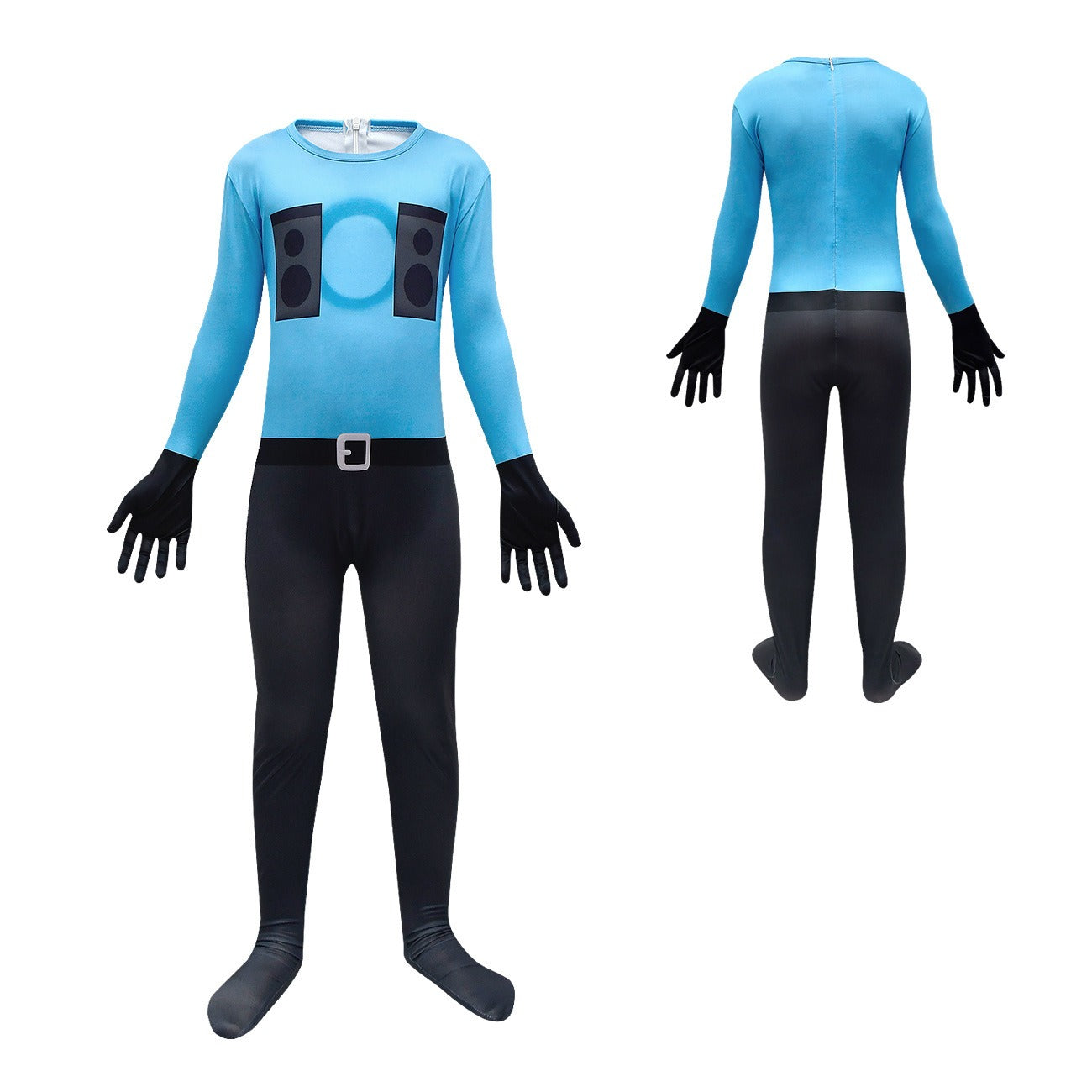 Kids Blue Speaker Man Costume Jumpsuit with Mask 2pcs Suit Halloween Costume