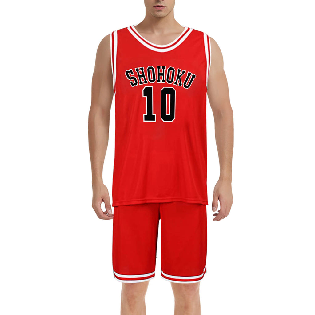 Shohoku Jersey Basketball Vest Shorts Suit Hanamichi Sakuragi Kaede Rukawa Sleeveless Sportswear for Kids Adults