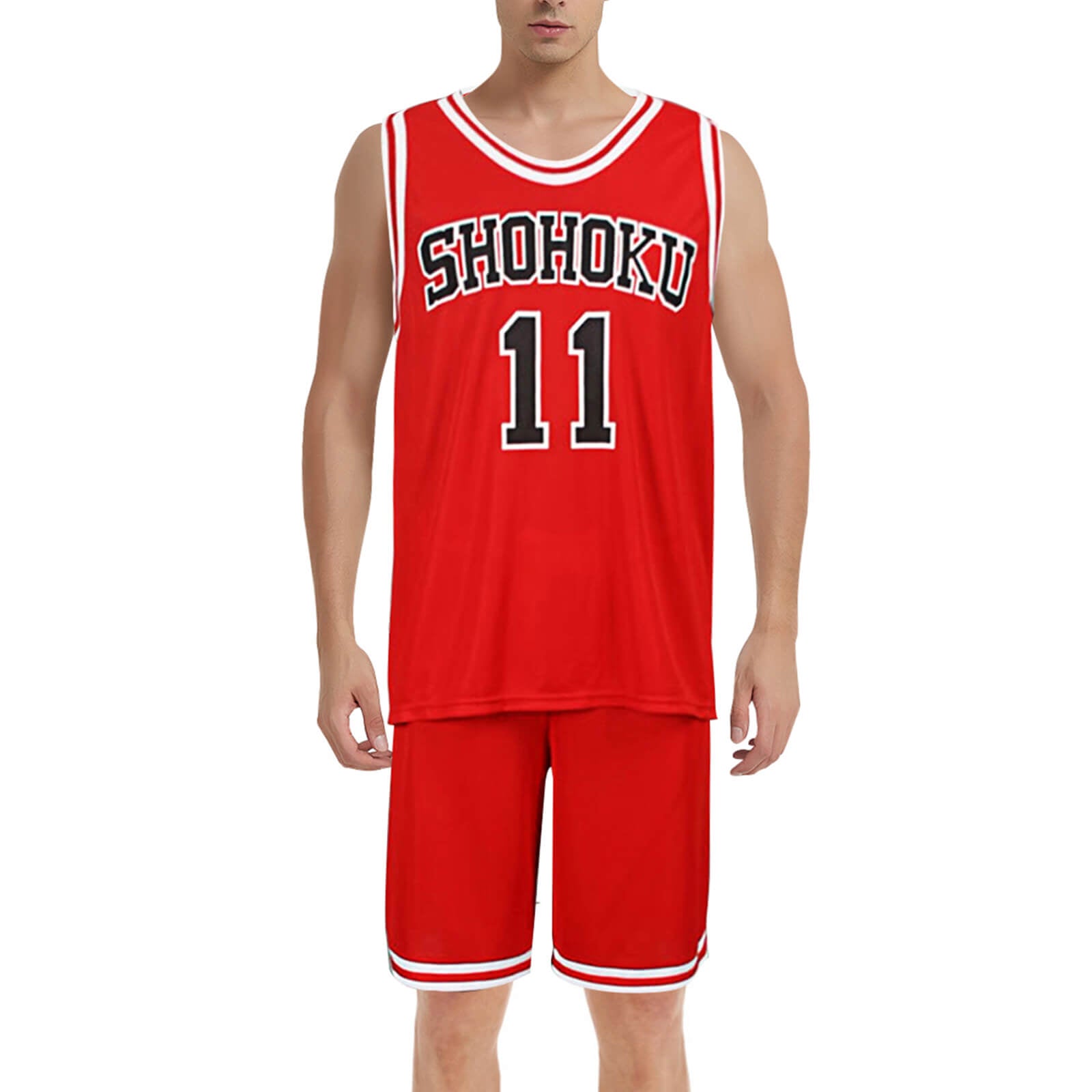 Shohoku Jersey Slam Dunk Basketball Vest Shorts Suit Hanamichi Sakuragi Kaede Rukawa Sleeveless Sportswear for Kids Adults