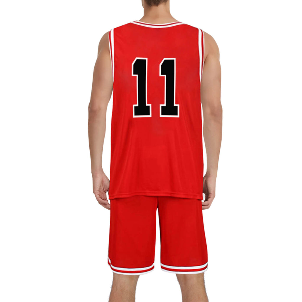 Shohoku Jersey Basketball Vest Shorts Suit Hanamichi Sakuragi Kaede Rukawa Sleeveless Sportswear for Kids Adults