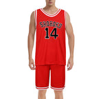 Shohoku Jersey Basketball Vest Shorts Suit Hanamichi Sakuragi Kaede Rukawa Sleeveless Sportswear for Kids Adults