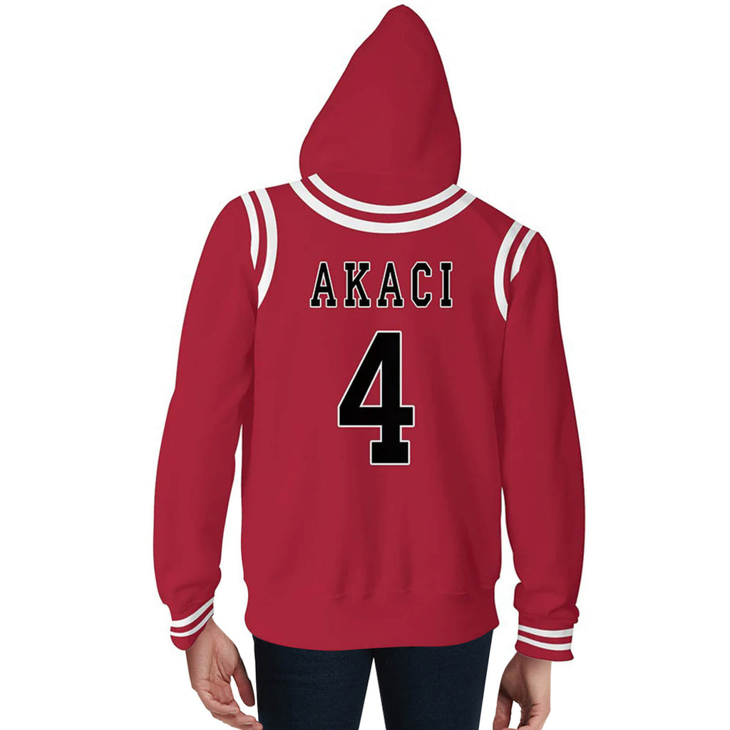 Slam Dunk Cosplay Costume Shohoku Zip-up Hoodie Unisex Hooded Sweatshirt for Adult